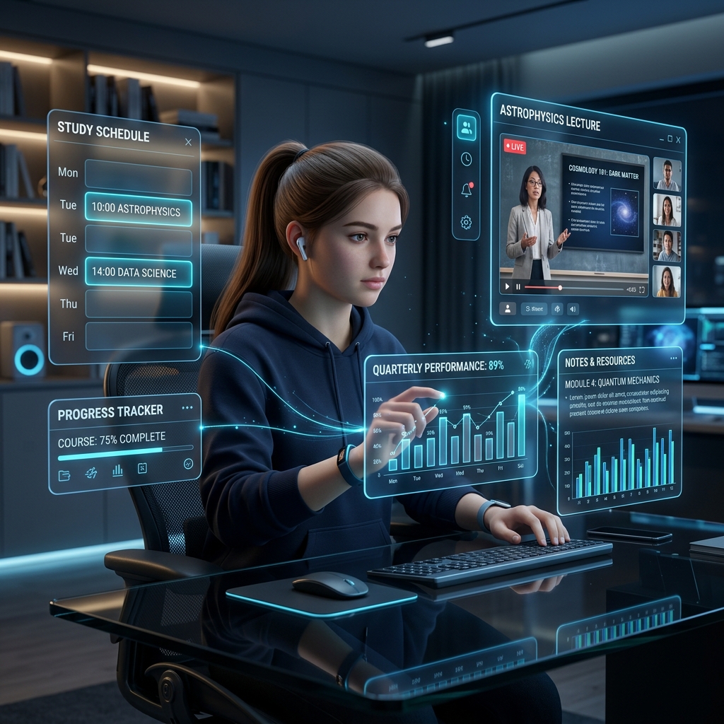 Futuristic Online Class Dashboard Presentation